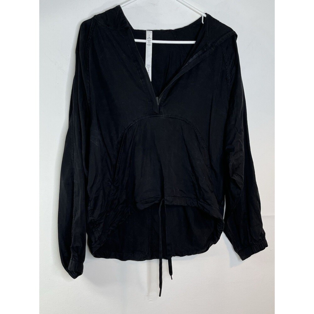 Lululemon Womens City Stroll Hoodie Size 6 Pullover Kangaroo Pocket Black